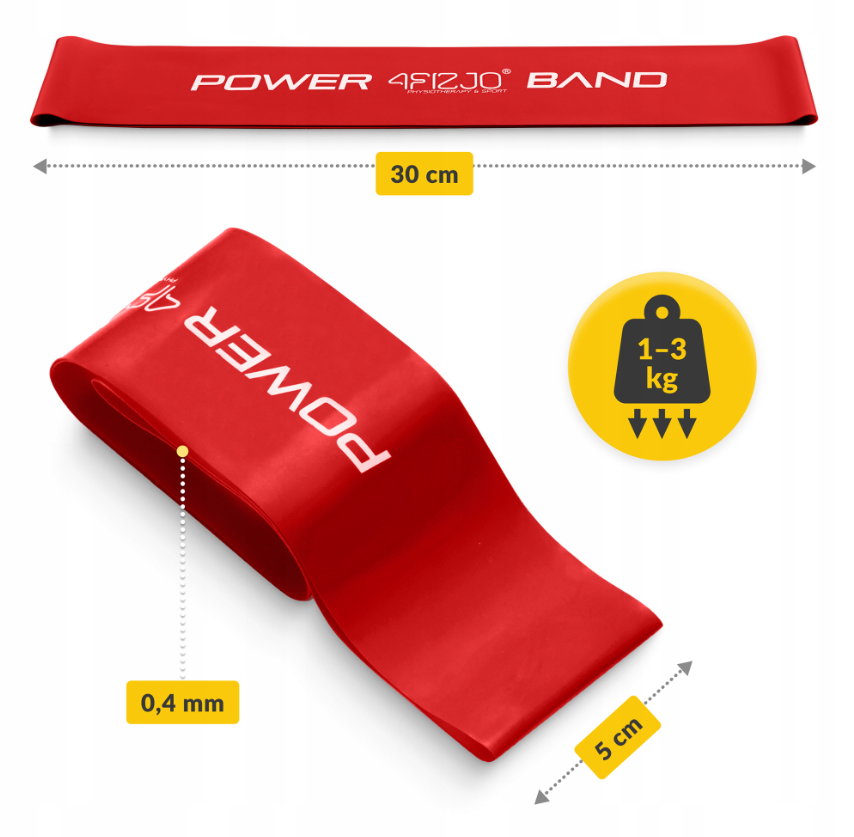 Guma oporowa do ćwiczeń MINI POWER BAND 0,4 mm